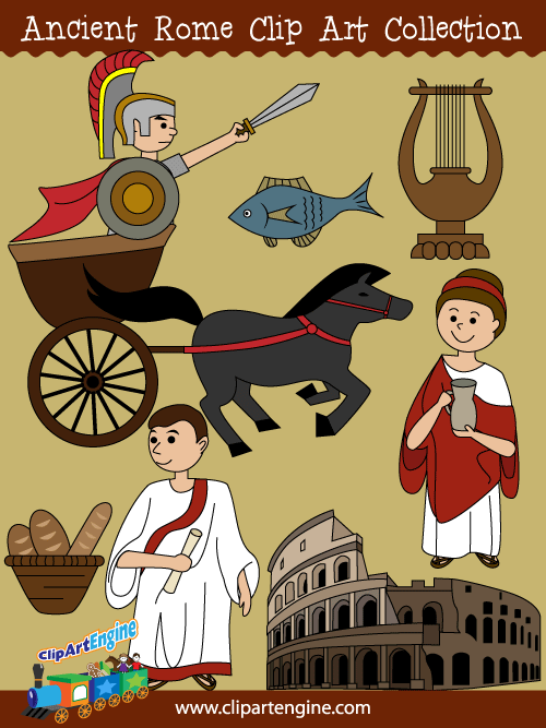 Our Ancient Rome Clip Art Collection is a set of royalty free vector graphics that includes a personal and commercial use license.