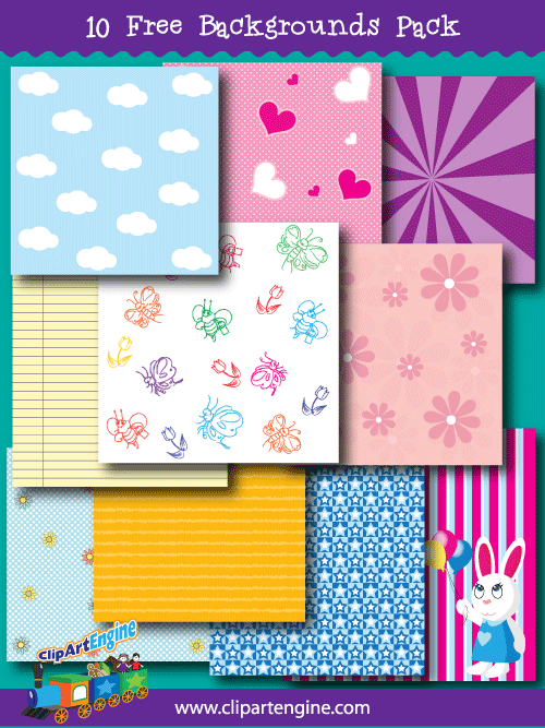 Get 10 free backgrounds filled with cute designs.