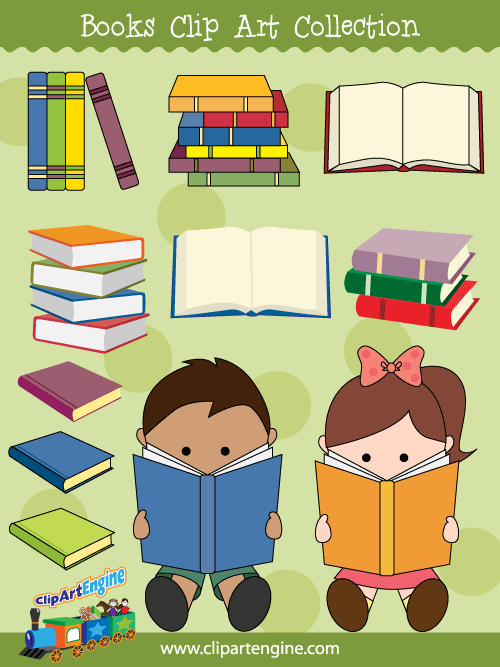 Our Books Clip Art Collection is a set of royalty free vector graphics that includes a personal and commercial use license.