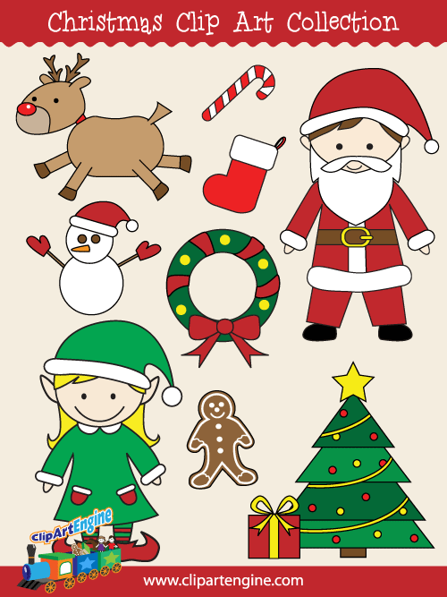 Our Christmas Clip Art Collection is a set of royalty free vector graphics that includes a personal and commercial use license.