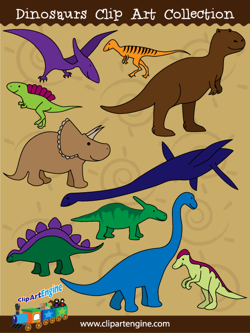 Our Dinosaur Clip Art Collection is a set of royalty free vector graphics that includes a personal and commercial use license.