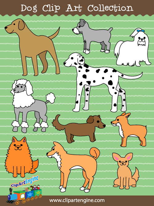 Our Dog Clip Art Collection is a set of royalty free vector graphics that includes a personal and commercial use license.
