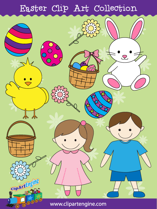 Our Easter Clip Art Collection is a set of royalty free vector graphics that includes a personal and commercial use license.