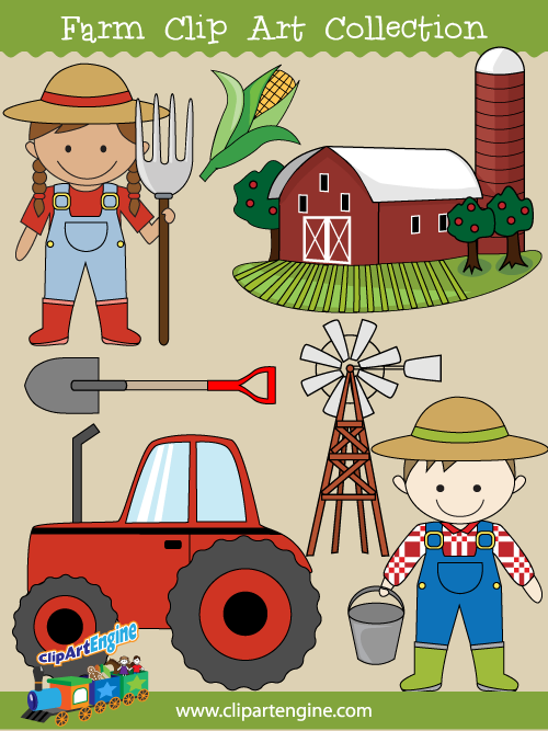 Our Farm Clip Art Collection is a set of royalty free vector graphics that includes a personal and commercial use license.