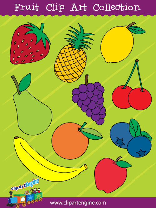 Our Fruit Clip Art Collection is a set of royalty free vector graphics that includes a personal and commercial use license.