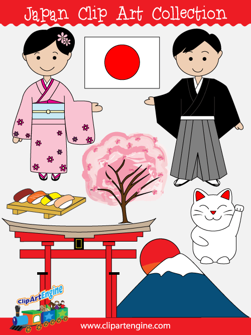 Our Japan Clip Art Collection is a set of royalty free vector graphics that includes a personal and commercial use license.