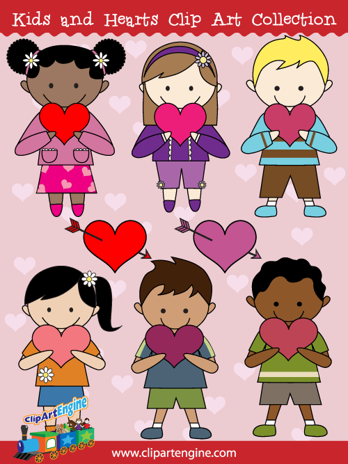 Our Kids and Hearts Clip Art Collection is a set of royalty free vector graphics that includes a personal and commercial use license.