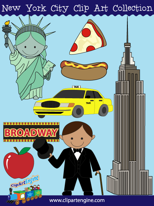 Our New York City Clip Art Collection is a set of royalty free vector graphics that includes a personal and commercial use license.