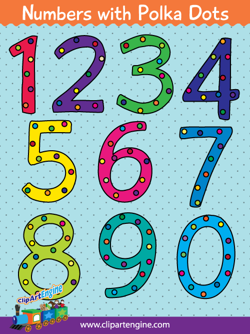 Our Numbers with Polka Dots Clip Art Collection is a set of royalty free vector graphics that includes a personal and commercial use license.