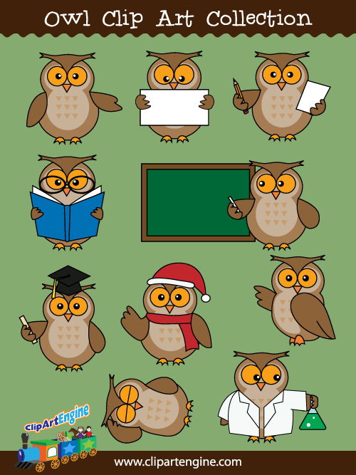 Our Owl Clip Art Collection is a set of royalty free vector graphics that includes a personal and commercial use license.