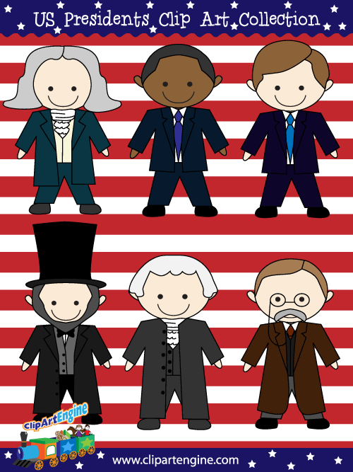 Our U.S. Presidents Clip Art Collection is a set of royalty free vector graphics that includes a personal and commercial use license.