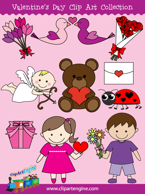 Our Valentine's Day Clip Art Collection is a set of royalty free vector graphics that includes a personal and commercial use license.