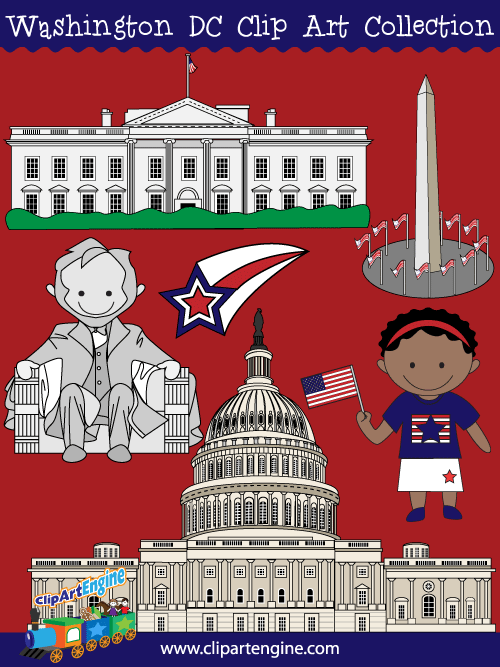 Our Washington D.C. Clip Art Collection is a set of royalty free vector graphics that includes a personal and commercial use license.